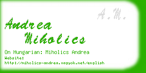 andrea miholics business card
